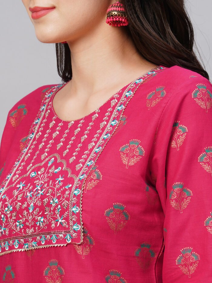 Opive Women’s Cotton Regular Kurta With Pant - Image 5
