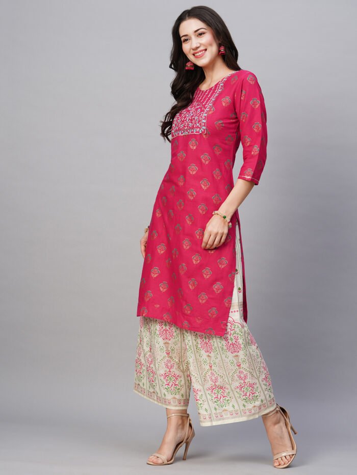 Opive Women’s Cotton Regular Kurta With Pant - Image 2