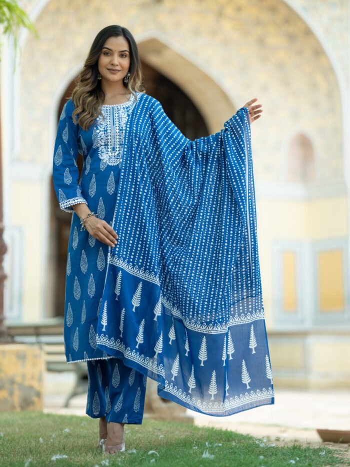 Women Floral Print Straight Kurta Suit Set