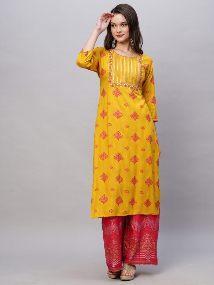 Pink Cotton Women Kurta With Pant