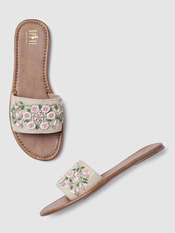 Women Ethnic Open Toe Flats - Image 2