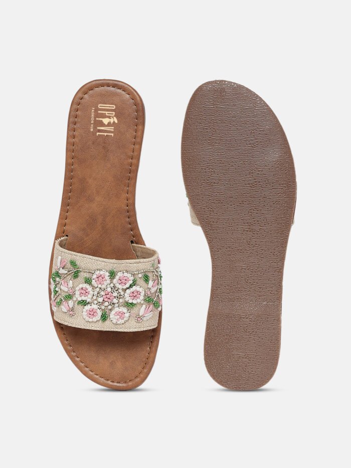 Women Ethnic Open Toe Flats - Image 4
