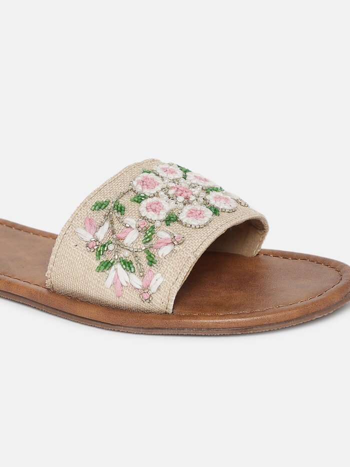 Women Ethnic Open Toe Flats - Image 3