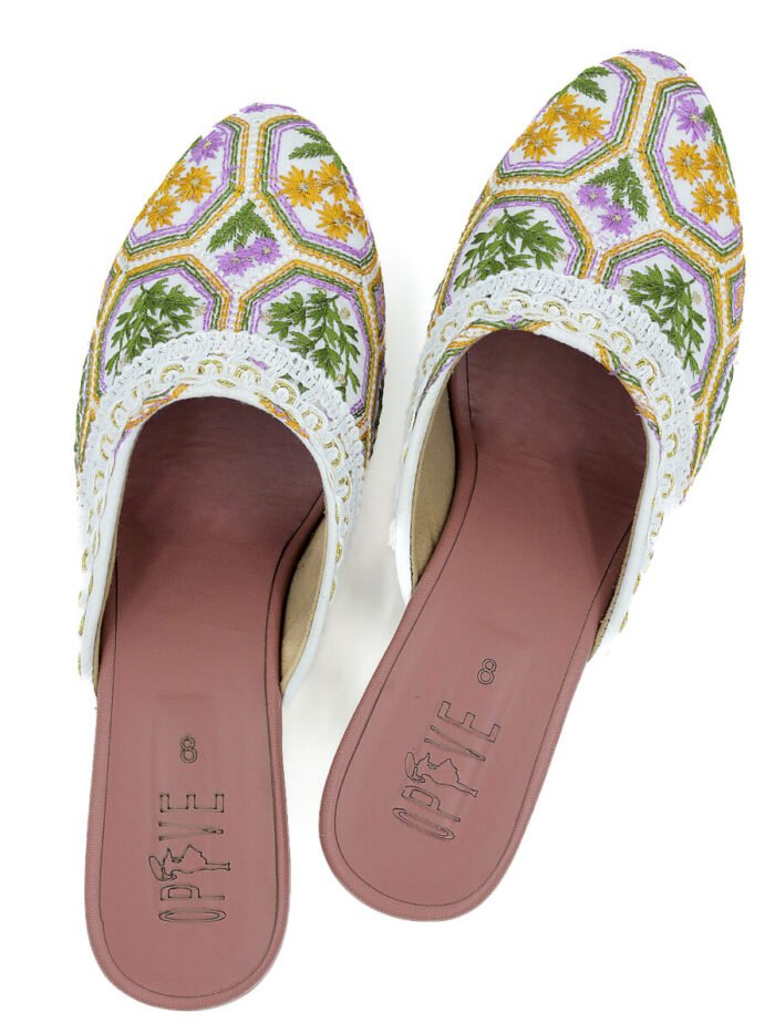 Vintage Bloom Ivory Embroidered Block Heels - Image 5