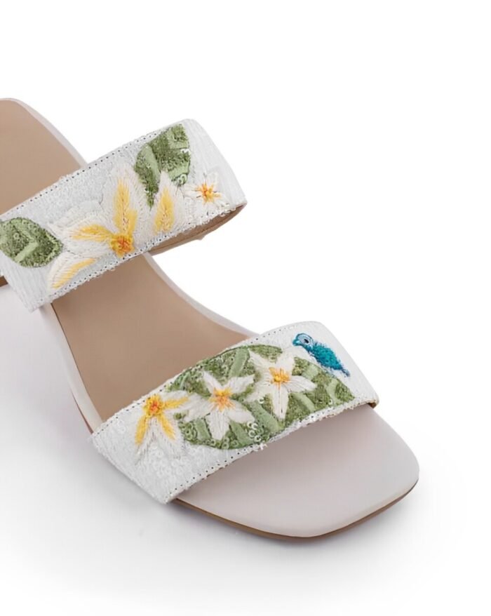 Floral Embroidered Slip-On Sandals – Elegance in Every Step - Image 2