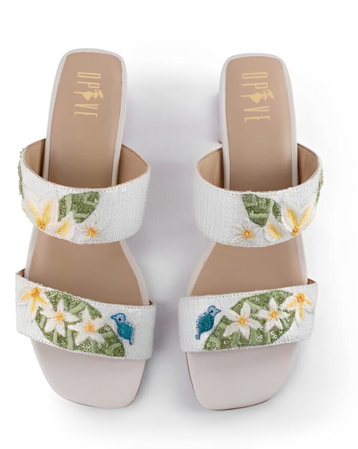 Floral Embroidered Slip-On Sandals – Elegance in Every Step - Image 4