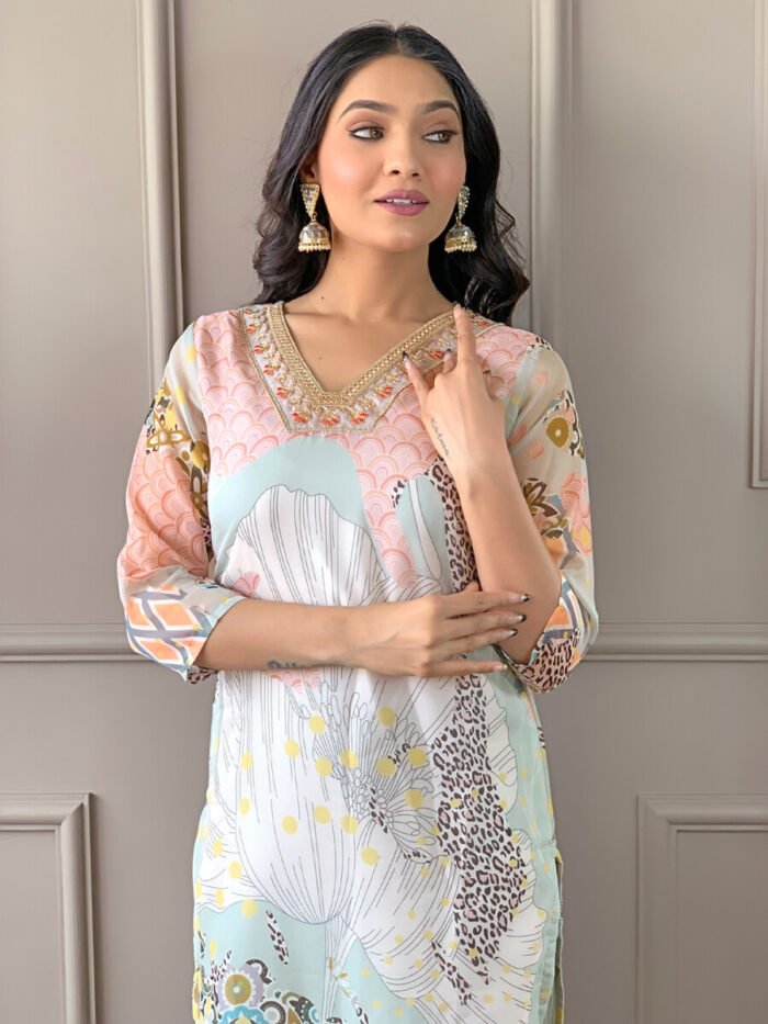 Pista Threadwork Cotton Festive Suit - Image 6