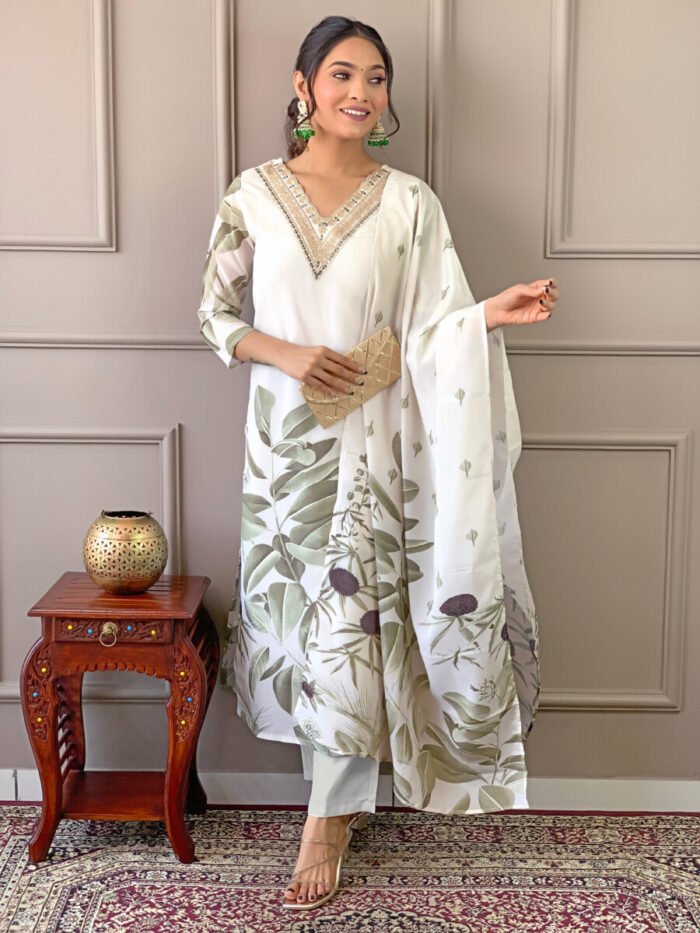 Pista Threadwork Cotton Festive Suit - Image 2