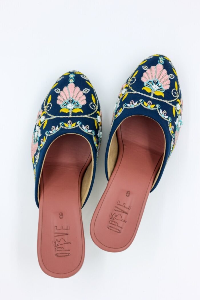 Midnight Bloom Embroidered Block Heels - Image 5