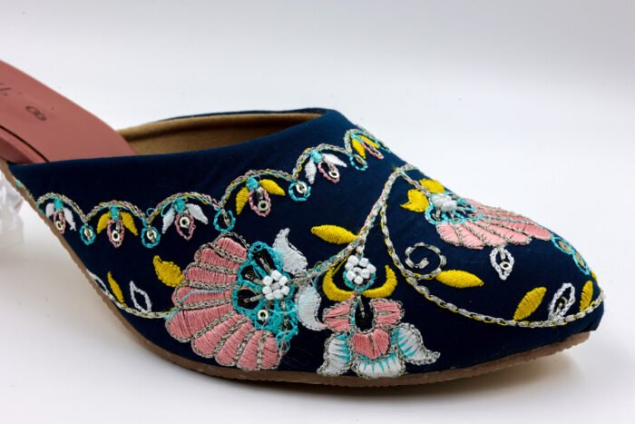 Midnight Bloom Embroidered Block Heels - Image 2