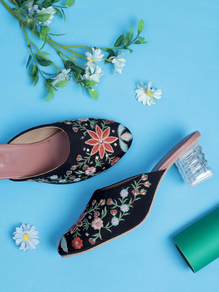 Luxe Blossom Embroidered Heels