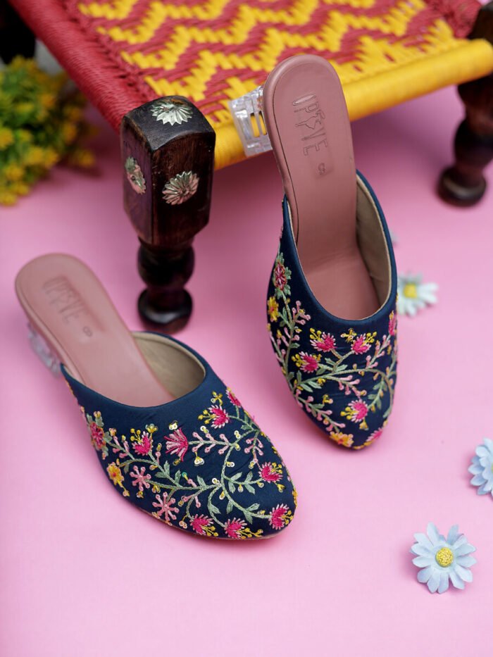 Blush Petal Embroidered Mules 🌸💫