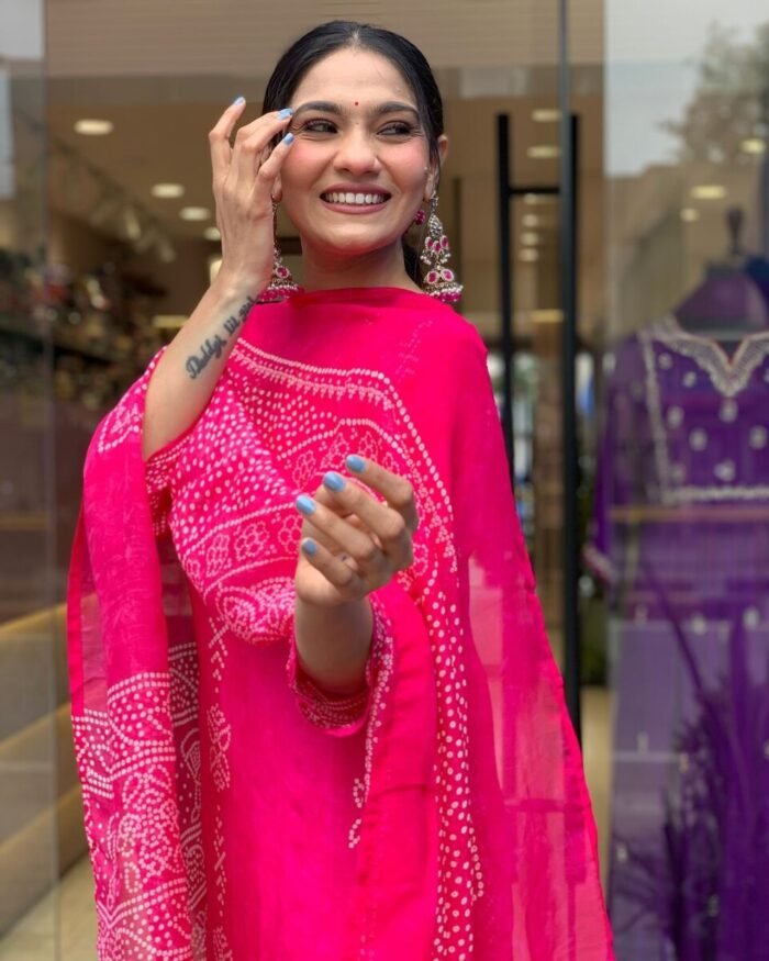 Women Pink Floral Print A-Line Kurta Pants Set with Dupatta - Image 6