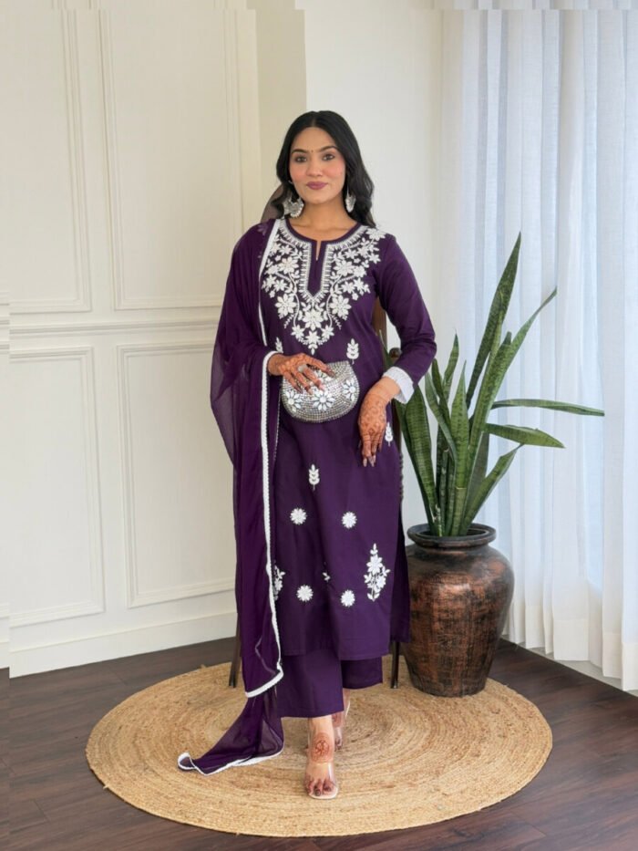 Violate Handwork Cotton Suit